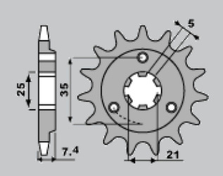 Zębatka przednia 437 15 suzuki dr 600/650 (jtf437.15)