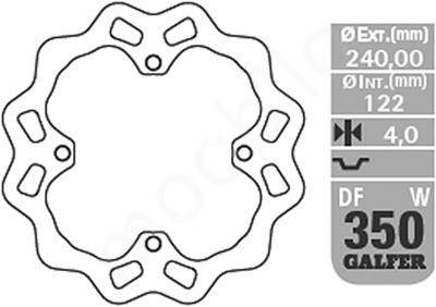Tarcza hamulcowa tył suzuki rmz 250 '07-'19, rmz 450 '06-'18, rmx 450z '10-'18 wave (240x122x4mm)