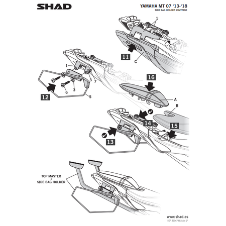 Stelaż do sakw półsztywnych Shad do Yamaha MT07 18