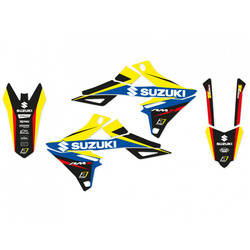 Komplet naklejek (oklein) suzuki rmz 250 '19-'23, rmz 450 '18-'23 dream 4 kolor żółty/ niebieski
