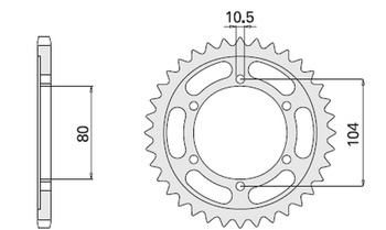 Zębatka tylna 488 42 (488-42)  kawasaki zx 10r (mod. 530)