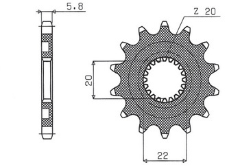 Zębatka przednia 2103 13 yamaha yzf 250 '01-'17, wrf 250 '01-'17 (jtf1590.13) (łańc. 520) (210313jt)