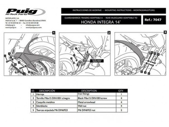 Błotnik Tylny Puig Do Honda Integra 750 14-20 Carbon
