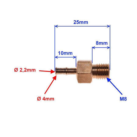 Króciec do oleju gaźnik 2T