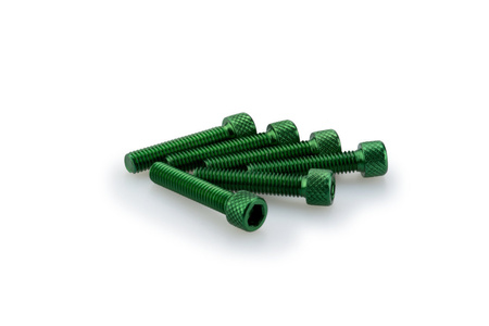 Śruby z anodyzowanego aluminium blister 6 śrub imbusowych m6x30mm zielone