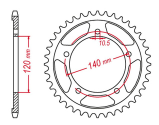 Zębatka tylna ultralight utwardzana 4398 53 c45 suzuki gsx-r 600/750/1000 stunt (jtr1792.53)