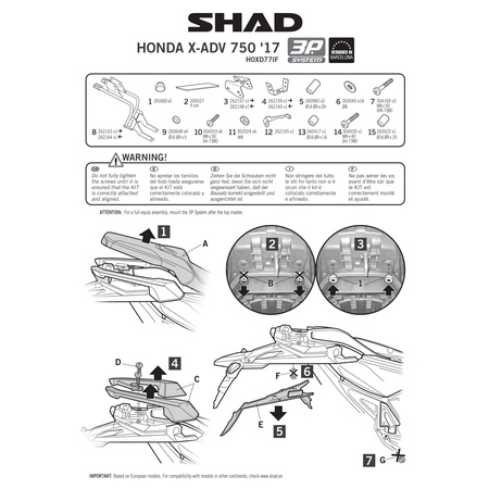 Stelaż do kufrów bocznych Shad 3P do Honda X-ADV