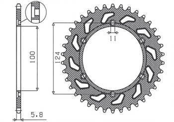Zębatka tylna 1027 39 ducati 750ss '91-'98, 900 '92-'98 (jtr735.39) (łańc. 520) (102739jt)