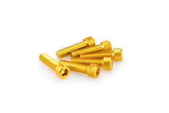 Śruby z anodyzowanego aluminium blister 6 śrub imbusowych m8x30mm żółte