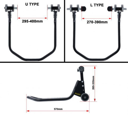 Motocyklowy podnośnik tylnego koła typ L