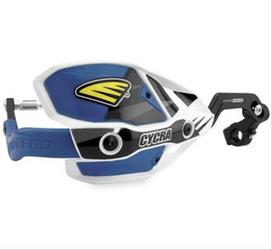 Osłony rąk (handbary-aluminiowy rdzeń) z mocowaniem (28,6mm) model ultra probend racer pack crm kolor biały/niebieski