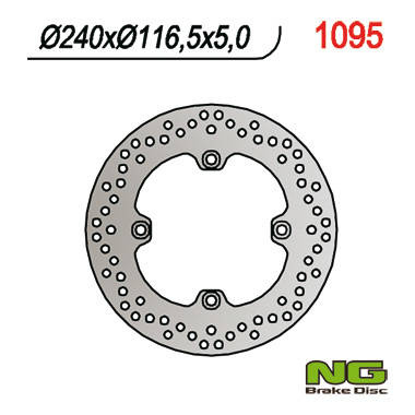 Tarcza hamulcowa tył honda cbf 500/600/1000, cbr 600f 11-13 (240x116x5) (4x10,5mm)cbf1000 '06-'16
