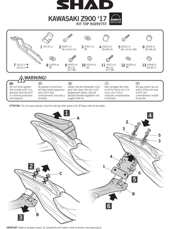 Stelaż kufra tylnego Shad do Kawasaki Z 900 (2017)