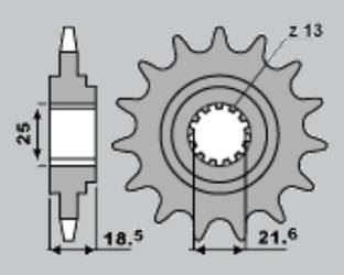 Zębatka przednia 2119 14 (a4254065141) kawasaki z750/z800