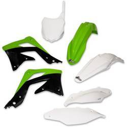 Komplet plastików kawasaki kxf 450 '13-'15 kolor oem (zielony/biały/czarny) (ka220e999)