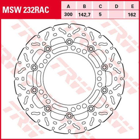 Tarcza hamulcowa przód kawasaki ninja 650, z 650 '17-, (300x142x5mm) wave