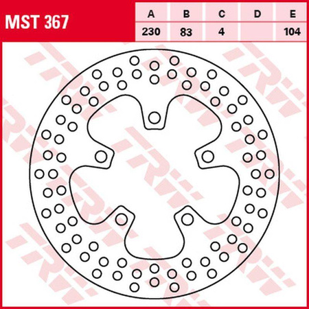 Tarcza hamulcowa tył kawasaki zx-7r ninja '96-'02, zx-7rr ninja '96-'99, zxr 750/r '89-'95, zx-9r ninja '94-'97 (230x83x4mm) (ng1225;ng1225x)