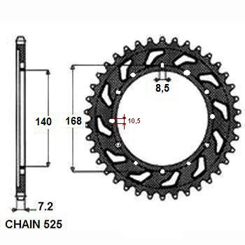 Zebatka napedzana stalowa sunstar sunr1-4656-42