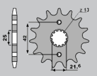 Zębatka przednia 513 16 zkawasaki zzr 600, zxr 750 (a4250513160)