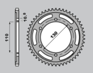 Zębatka tylna 241 48 yamaha yzf-r6 '03-'05,yzf- r6 s '06-'10 (konwersja na łańcuch  530) (jtr479.48)