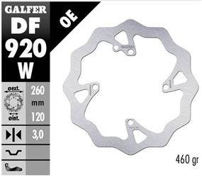 Tarcza hamulcowa przód sherco se/sef 250/300/450 '14-, (tylko z zawieszeniami wp i kayaba) wave (260x120x3mm)