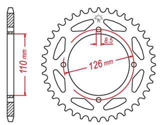 Zębatka tylna aluminiowa kolor czarny 4418 46 kawasaki kx65 '00-'20, suzuki rm 65 '03-'05 (jtr1465.46)
