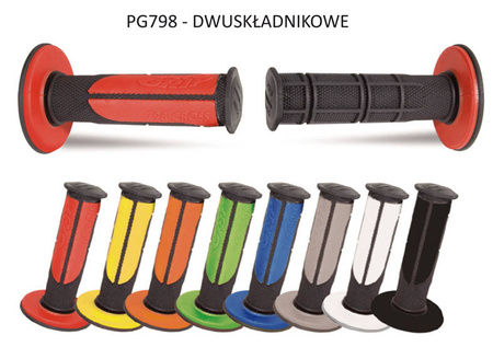 Manetki pg798 off road (22+25mm, dł.115mm) kolor czarny żółty (dwuskładnikowe half waffle) (798-142) (pg798bk/yl)
