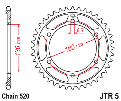 Zebatka Napędzana Jt Jtr5.40