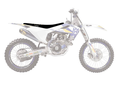 Pokrowiec/poszycie na siedzenie husqvarna fc/tc '16-'18, te/fe '17-'18 double grip, kolor czarny/ żółty