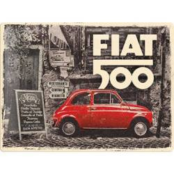Tablica plakat 30X40 Fiat 500 Red Car 23295