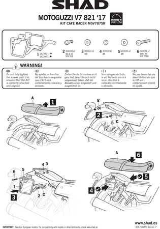 Stelaż sakwy bocznej SR Shad do Moto Guzzi V7 821