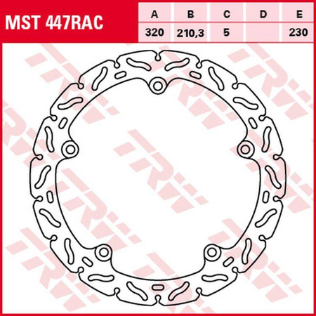 Tarcza hamulcowa przód honda ctx 700 '14-'17, nc 700d/s/x/xa '12-'14, nc 750d/j/s/x '14-, (320x210x5mm) wave