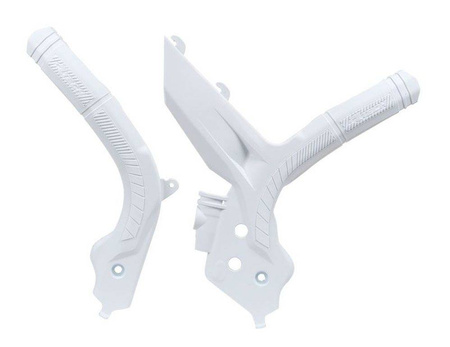 Osłony ramy (komplet) bi-material super grip ktm sx 125/150/250 '19-21, sxf 250/350/450 '19-21, sxf 450 '18-21, exc/excf 150/250/350/450 '20-21 kolor biały