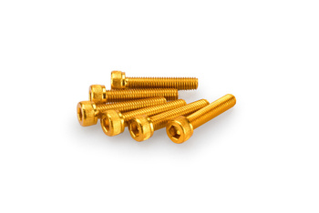 Śruby z anodyzowanego aluminium blister 6 śrub imbusowych m5x25mm żółte