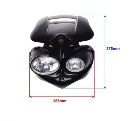 Owiewka z Reflektorami Soczewkowymi Ec czarna