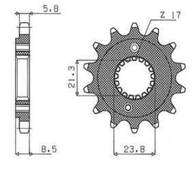 Zębatka przednia 2071 13 honda trx 400 ex '99-'04 xr 400 '96-'06 (jtf1322.13) (-2)