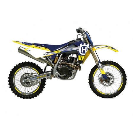 KOMPLET NAKLEJEK (OKLEIN) HUSQVARNA TE/TC 250/450/510 '05-'07 DREAM 5 KOLOR NIEBIESKI ŻÓŁTY