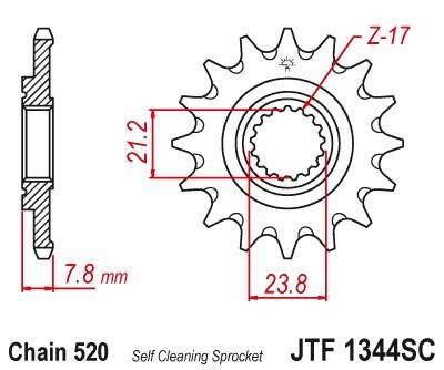 Zębatka przednia 2320 14 honda crf 250r 18-19 samooczyszczająca (232014jtsc) (łańc. 520)