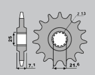 Zębatka przednia 585 16 kawasaki zx-6r/rr '07-17, yamaha xtz 750 '90-'98 (58516jt) (łańc. 520)