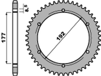 Zębatka tylna 223 54 f husqvarna wr 250 '83-'84, wr/cr 250 '80, wr 350 '81-'88, wr/cr 400 '81-'89, cr 400/430 '81-'83 (jtr223.54) (łańc. 520)