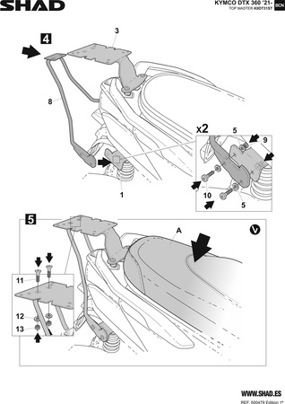Stelaż kufra tylnego Shad do Kymco DTX125 / DTX360