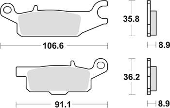 Klocki hamulcowe kh445 sinter offroad yamaha grizzly yfm 550 09-20, grizzly yfm 700 07-20, tył