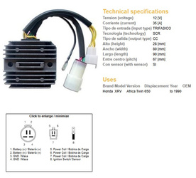 Dze regulator napięcia honda xrv 650 90 (oem-31600-ms8-000)