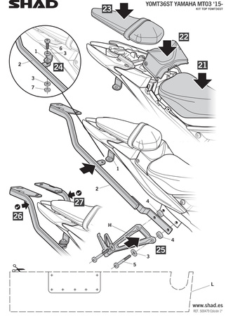 Stelaż kufra tylnego Shad do Yamaha MT 03 (15 -16)
