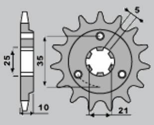 Zębatka przednia 2069 15 suzuki dr 650 se '96-'06, xf 650 (jtf1448.15)