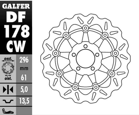 Tarcza hamulcowa kawasaki zx6r (98-99)