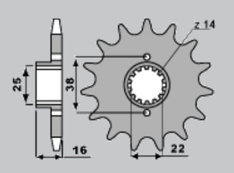 Zębatka przednia 490 14 18nc (łańc. 520)