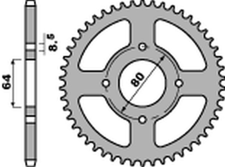 Zębatka tylna 834 35 f yamaha ttr 90 '00-'05, ttr 110 '11-'21 (jtr834.35) (łańc. 420) (std.)
