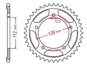 ZĘBATKA TYLNA 4384 43 HONDA NC 700/750S '12-'19, NC 700/750X '12-'19 (JTR1316.43) (ŁAŃC. 520)