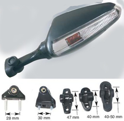 Lusterko prawe uniwers. z kierunk. + zestaw do owiewki